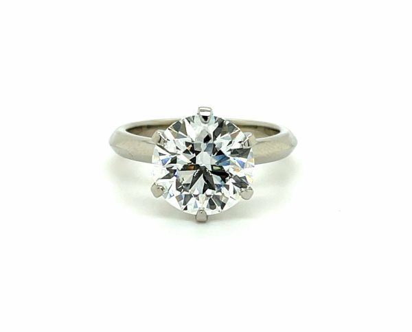Six-Prong Round Engagement Ring on a Knife Edge Band Custom Engagement Rings 3