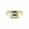 Bezel-Set East-West Emerald-Cut Engagement Ring Custom Engagement Rings 6
