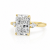 Radiant-Cut Diamond Engagement Ring with Kite Side Stones Custom Engagement Rings 5