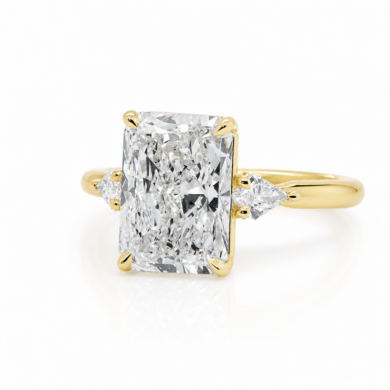 Radiant-Cut Diamond Engagement Ring with Kite Side Stones Custom Engagement Rings