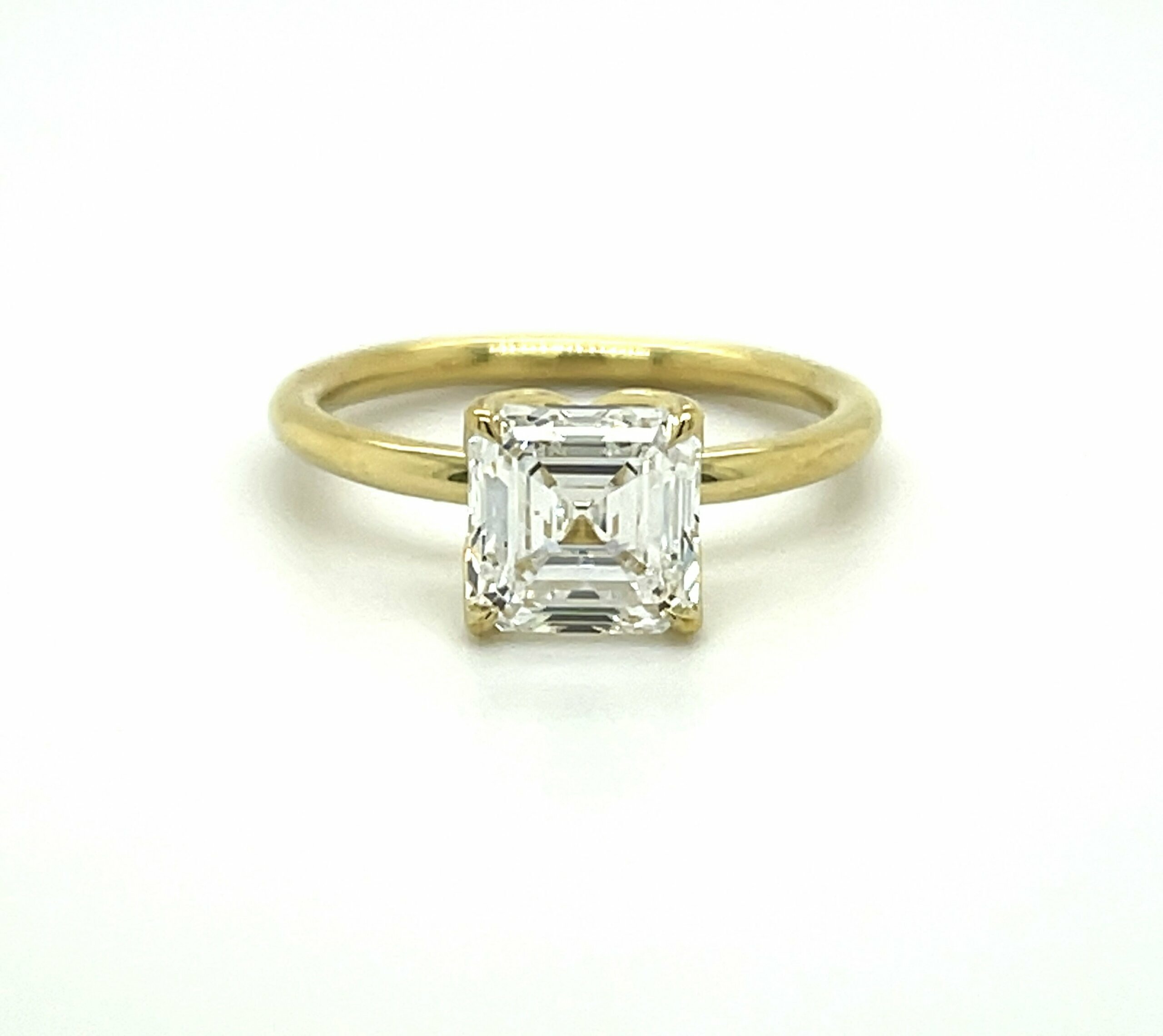 Asscher-Cut Diamond Ring in a Yellow Gold Setting Engagement Rings 2