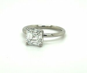 Asscher-Cut Diamond Ring in a Platinum Setting Engagement Rings