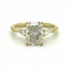 Radiant-Cut Diamond Engagement Ring with Kite Side Stones Custom Engagement Rings 5