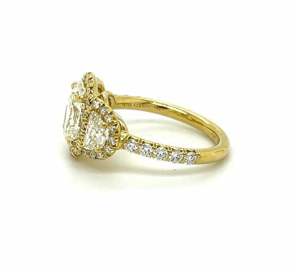 Oval and Half Moon Diamond Engagement Ring in Yellow Gold Engagement Rings 3