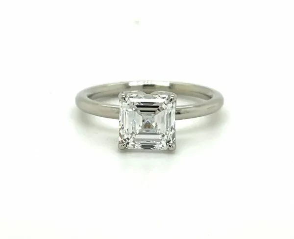 Asscher Cut Diamond Ring in a Platinum Setting