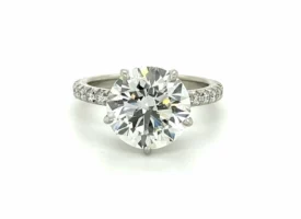 Five Prong Round Diamond Engagement Ring