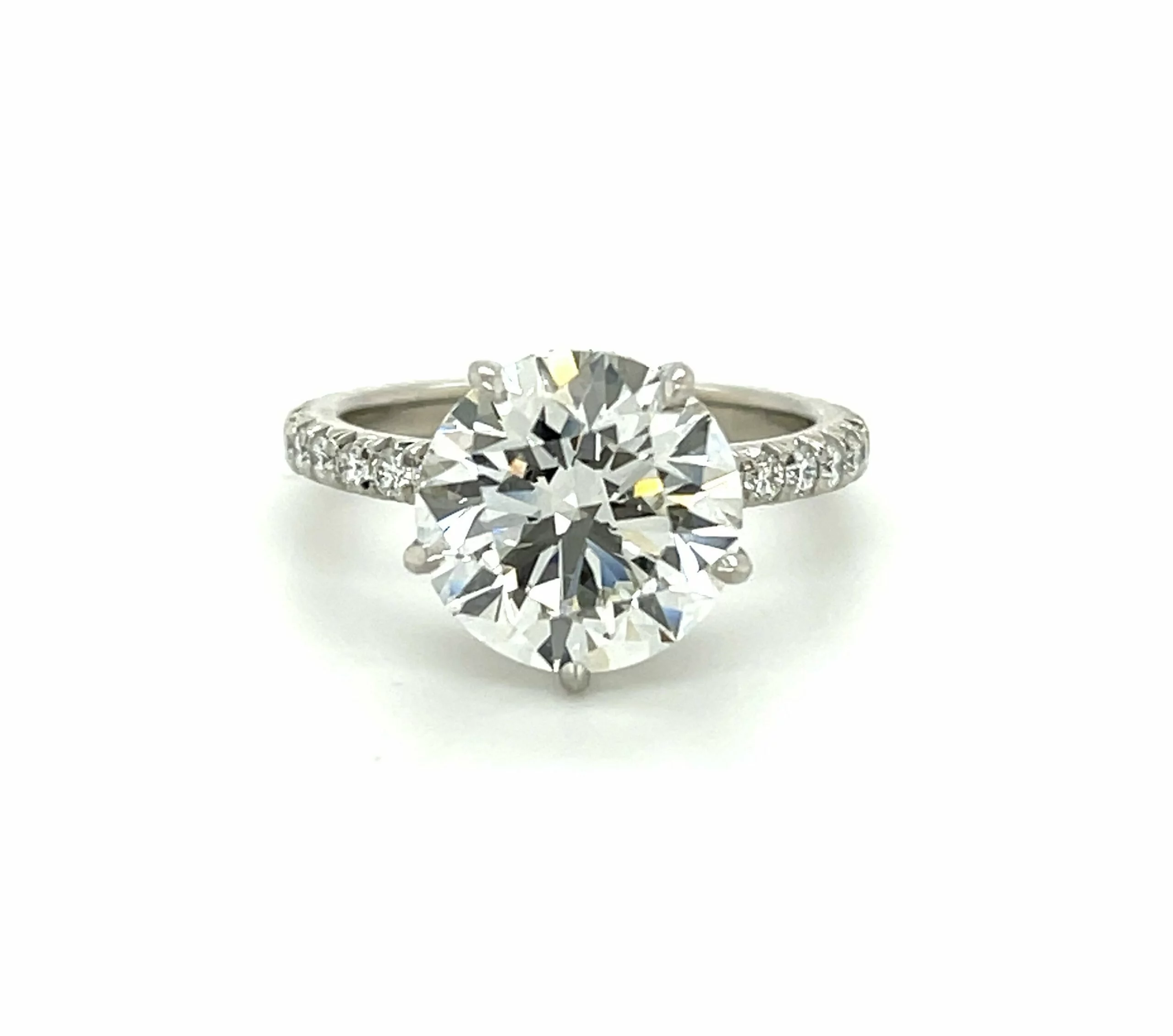 Five Prong Round Diamond Engagement Ring