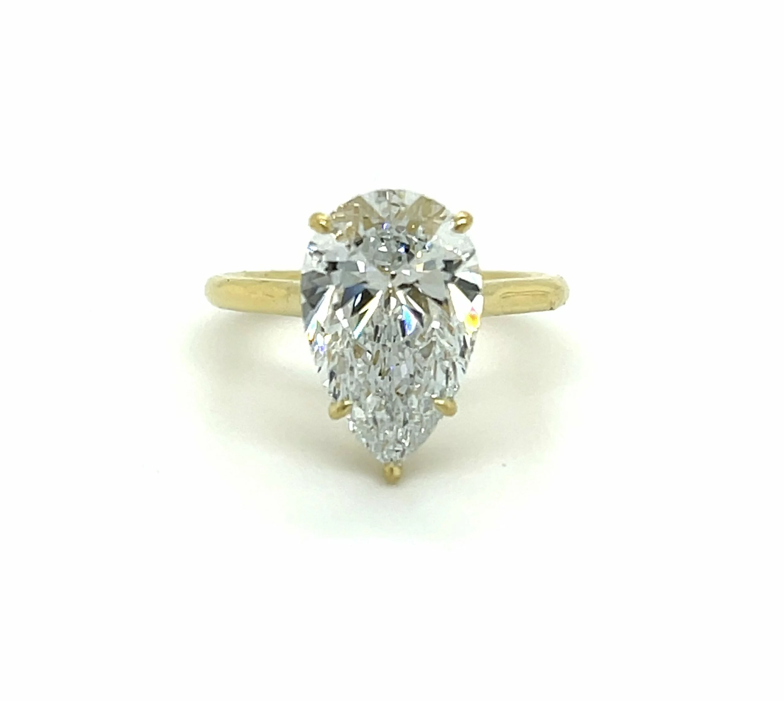 Pear Shaped Engagement Ring in Yellow Gold