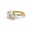 Round Diamond Engagement Ring with Tapered Baguettes Custom Engagement Rings 4