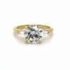 Round Diamond Engagement Ring with Tapered Baguettes Custom Engagement Rings 5