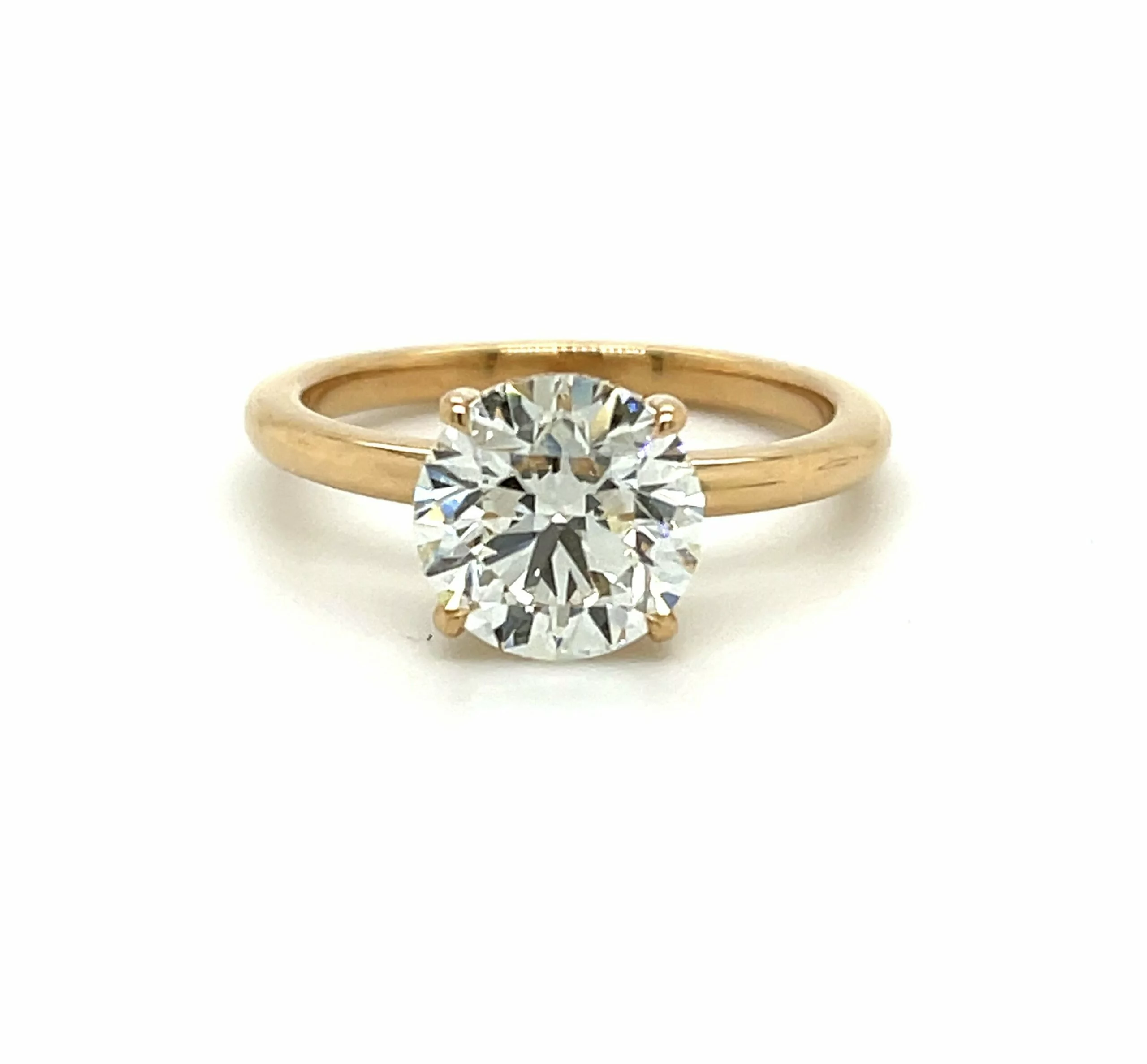 Round Rose Gold Engagement Ring with Hidden Halo