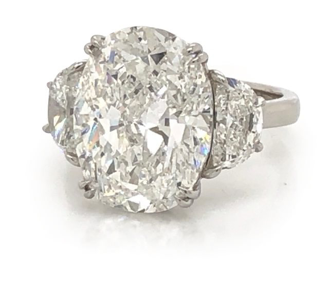Three Stone Oval Engagement Ring