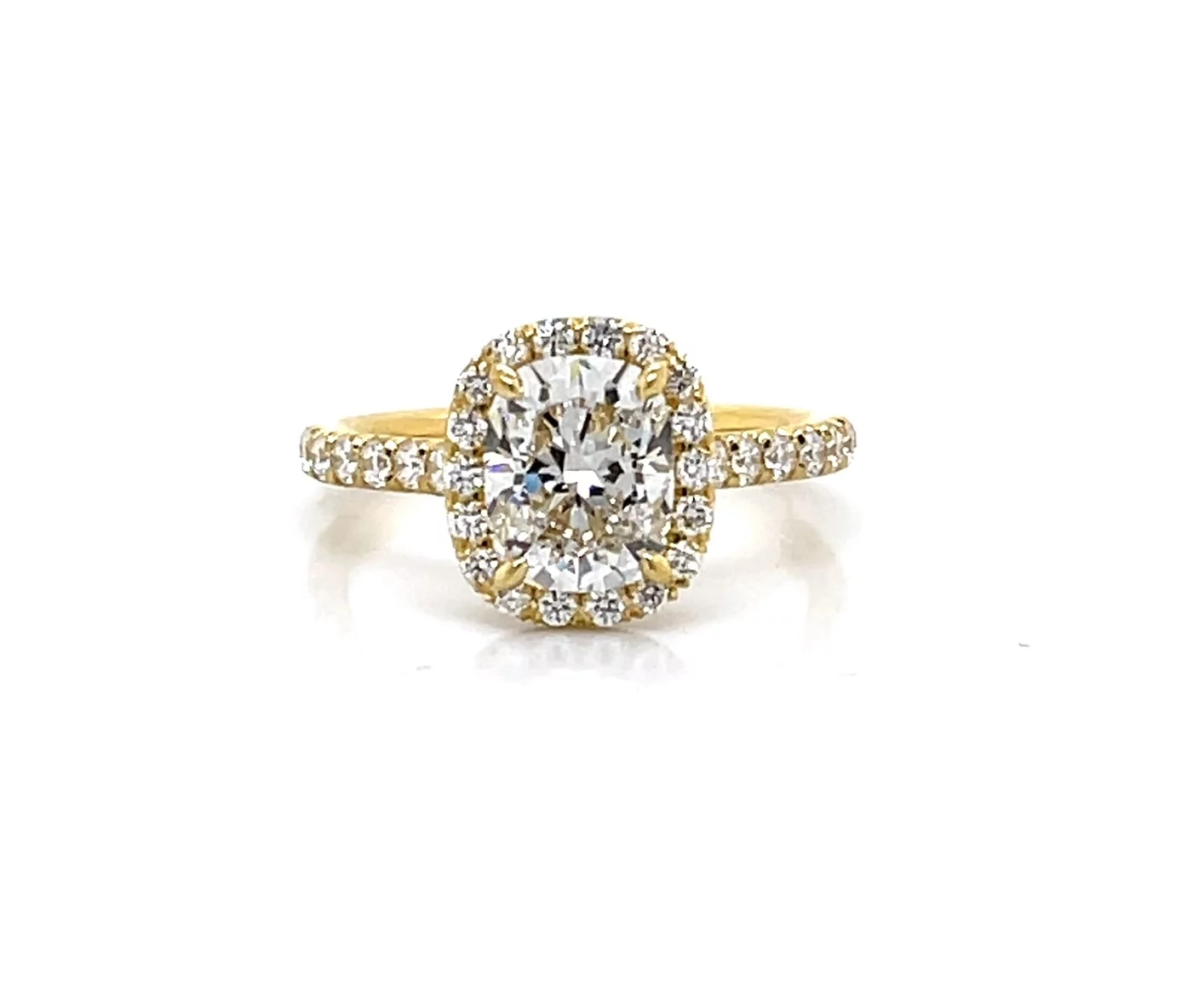 Yellow Gold Elongated Cushion Cut Ring