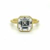 Bezel-Set Asscher-Cut Ring in Yellow Gold Custom Engagement Rings 5