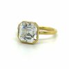 Bezel-Set Asscher-Cut Ring in Yellow Gold Custom Engagement Rings 4