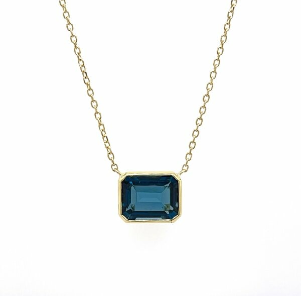 Bezel-Set London Blue Topaz Necklace Necklaces