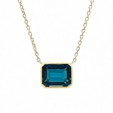 Bezel-Set London Blue Topaz Necklace Custom Fine Necklaces 2