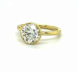 Bezel-Set Round Diamond Engagement Ring Engagement Rings
