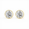 Bezel-Set Round Diamond Studs Earrings 4