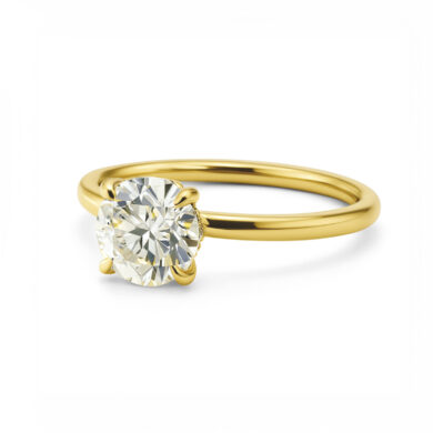 Round Engagement Ring With Hidden Halo Custom Engagement Rings