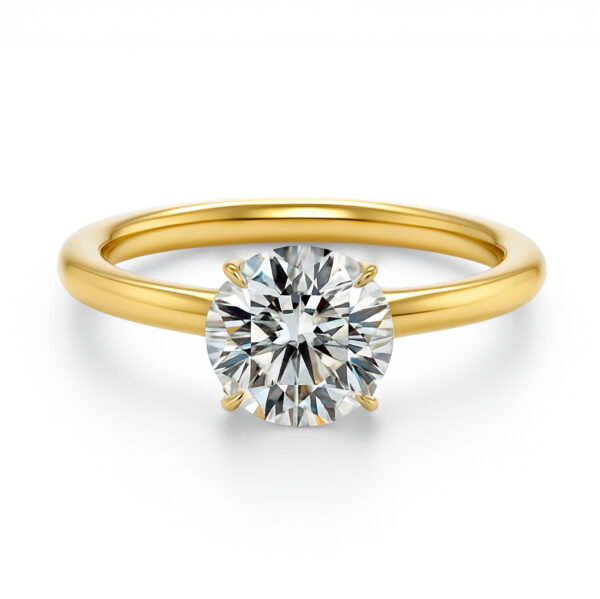Round Engagement Ring With Hidden Halo Custom Engagement Rings 3