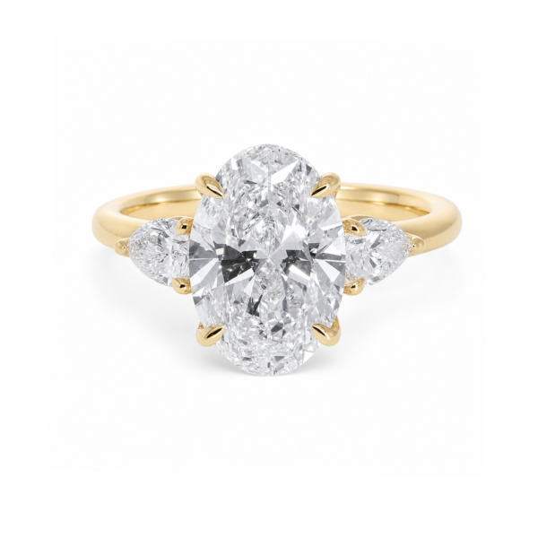 Oval Engagement Ring with Pear Side Stones Custom Engagement Rings 3