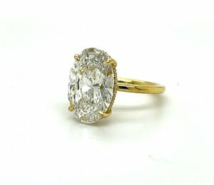 Large Oval Solitaire Ring With Hidden Halo Engagement Rings
