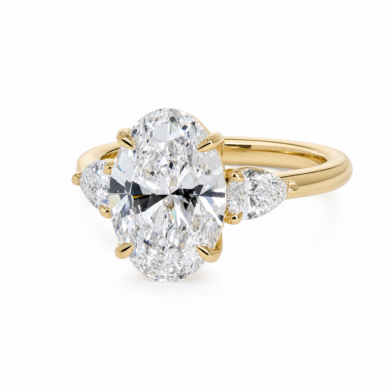 Oval Engagement Ring with Pear Side Stones Custom Engagement Rings