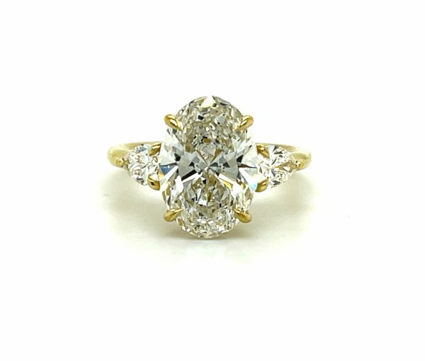 Oval Engagement Ring with Pear Side Stones Custom Engagement Rings 3