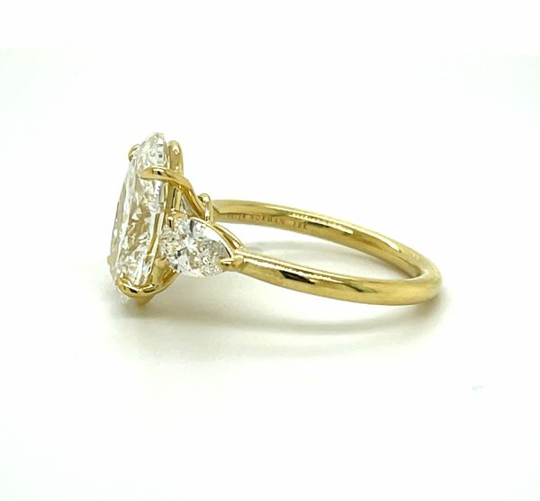 Oval Engagement Ring with Pear Side Stones Custom Engagement Rings 4