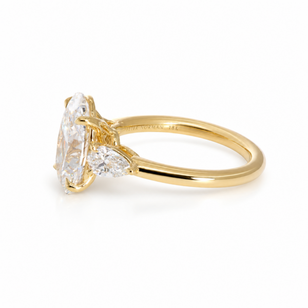 Oval Engagement Ring with Pear Side Stones Custom Engagement Rings 4