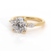 Three-Stone Round and Marquise Diamond Engagement Ring in Yellow Gold Custom Engagement Rings 5