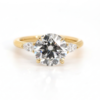 Three-Stone Round and Marquise Diamond Engagement Ring in Yellow Gold Custom Engagement Rings 6