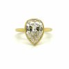 Bezel-Set Pear-Shaped Diamond Engagement Ring Custom Engagement Rings 6