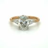 Two-Tone Oval and Kite Diamond Engagement Ring Custom Engagement Rings 6