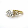 Round Diamond Engagement Ring with Pearl Details Custom Engagement Rings 5