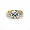Round Diamond Engagement Ring with Pearl Details Custom Engagement Rings 6