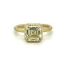 Matte Bezel-Set Asscher-Cut Ring in Yellow Gold Custom Engagement Rings 5