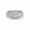Bezel-Set Princess-Cut Engagement Ring with Baguettes Custom Engagement Rings 6