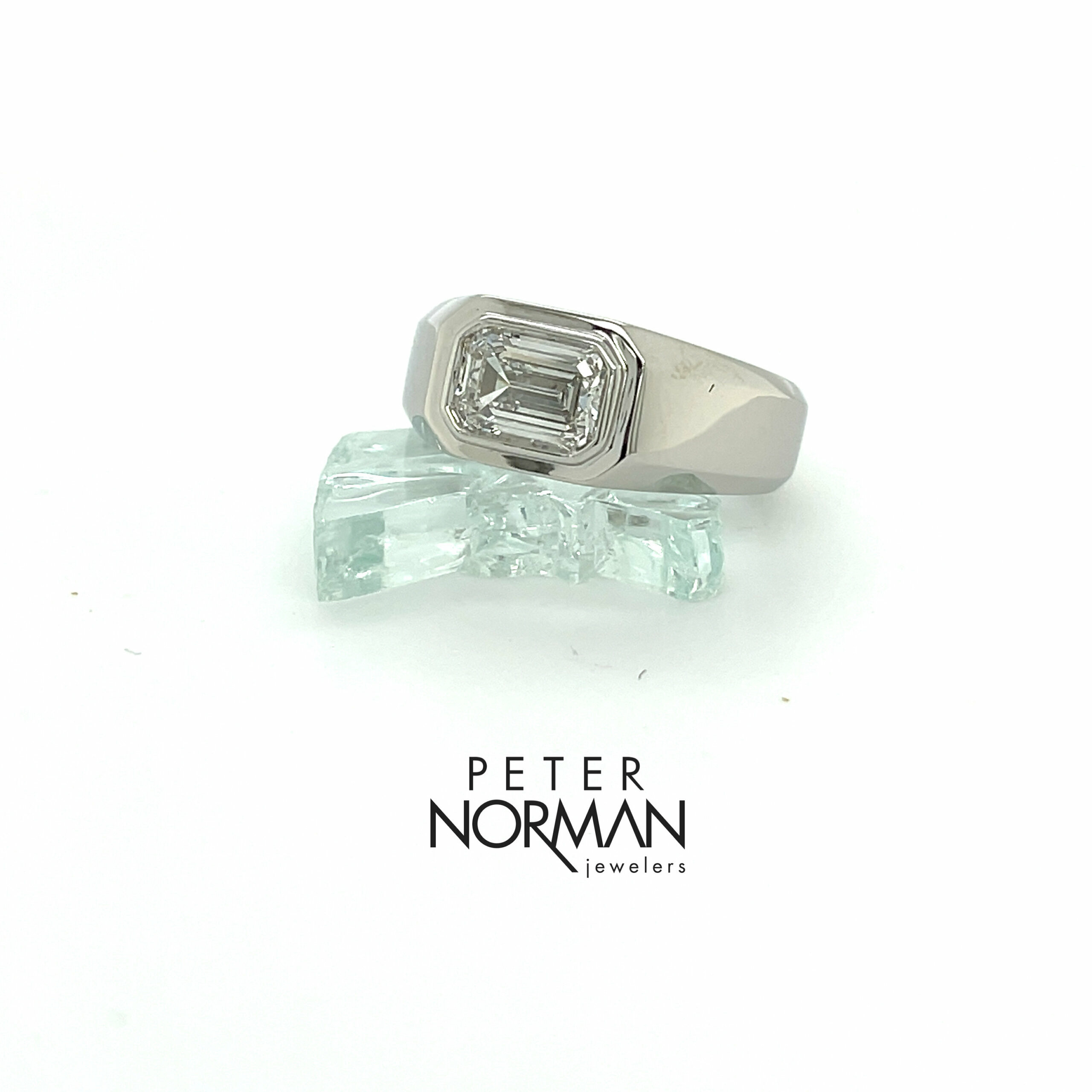 Custom men's diamond engagement ring handcrafted by Peter Norman