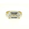 East-West Emerald-Cut Diamond Ring in Yellow Gold Custom Engagement Rings 6