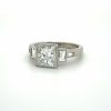 Bezel-Set Princess-Cut Engagement Ring with Baguettes Custom Engagement Rings 5