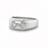 Platinum Men’s Wedding Ring with an Emerald-Cut Diamond Men's Wedding Bands 5