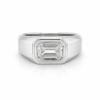 Platinum Men’s Wedding Ring with an Emerald-Cut Diamond Men's Wedding Bands 6