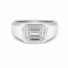 Platinum Men’s Wedding Ring with an Emerald-Cut Diamond Men's Wedding Bands 6