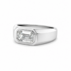 Platinum Men’s Wedding Ring with an Emerald-Cut Diamond Men's Wedding Bands 5