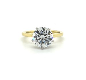 Two-Tone Round Diamond Engagement Ring with Hidden Halo Engagement Rings 2