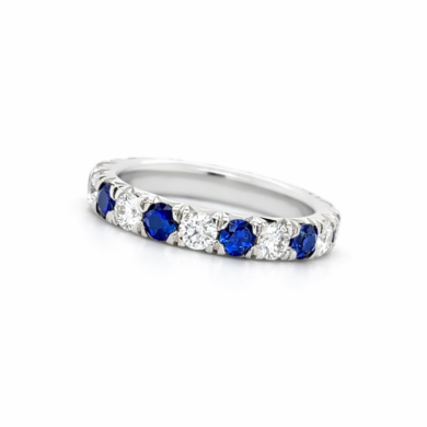 Sapphire and Diamond Platinum Eternity Band Eternity Bands