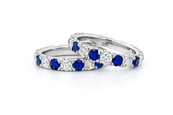 Sapphire and Diamond Platinum Eternity Band Eternity Bands 3