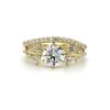 Round Diamond Engagement Ring with a Scattered Diamond Band Custom Engagement Rings 6